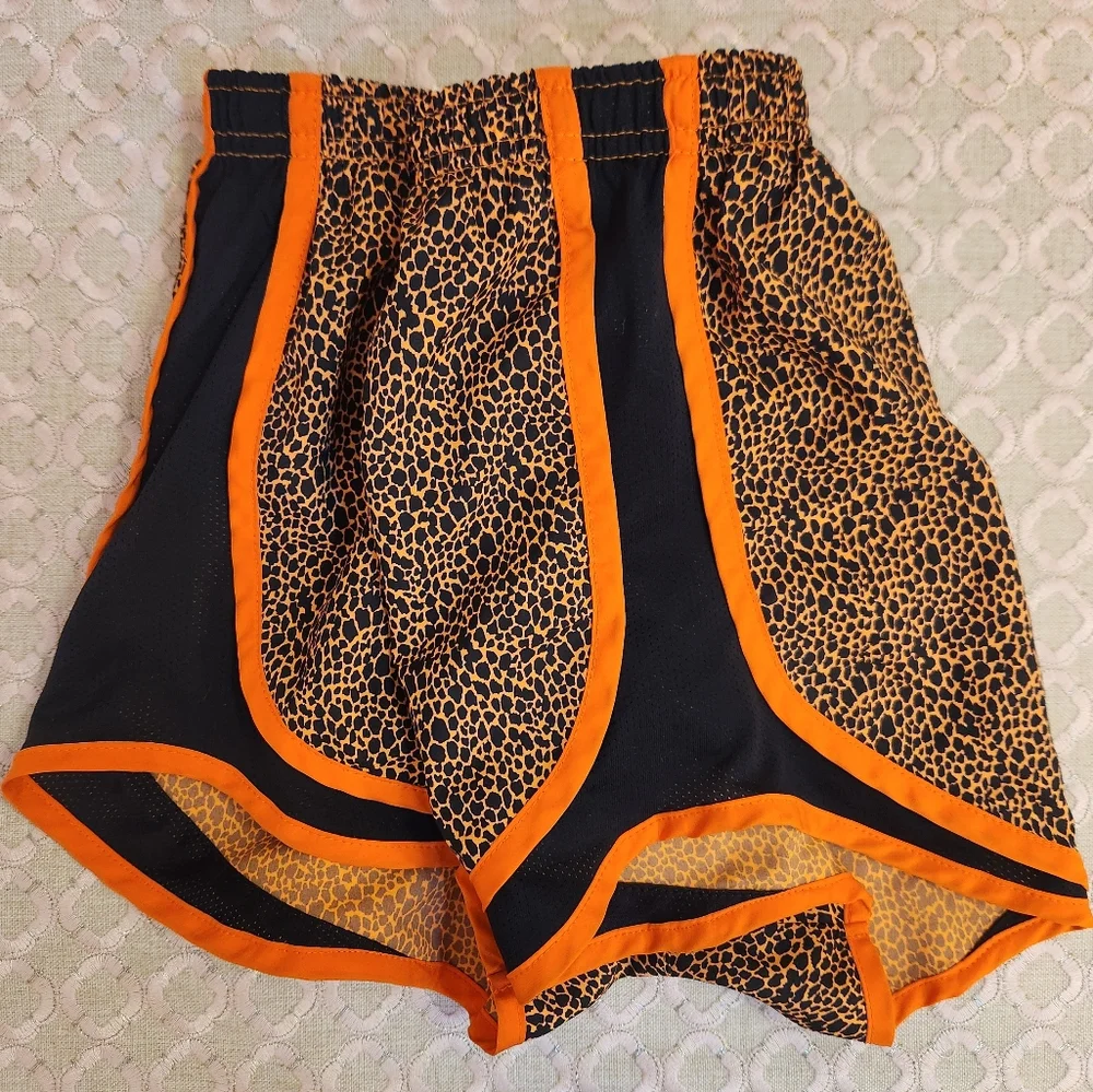 Nike Women's Tempo Dri-FIT Mid Rise Running Shorts Orange Animal Print, Size XS - Picture 3 of 12